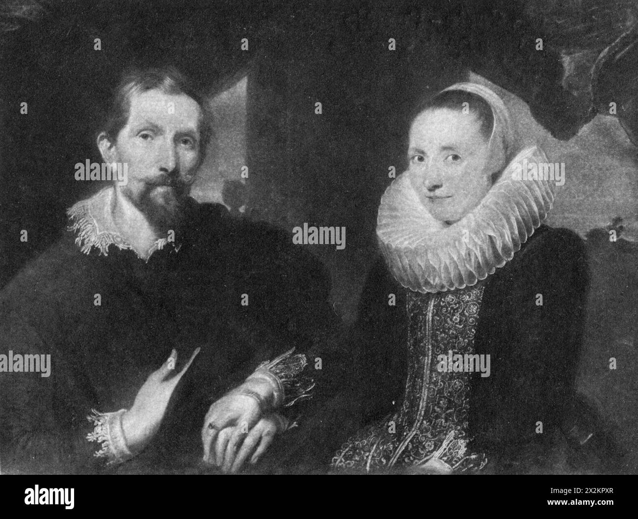 Snyders, Frans, 11.11.1579 - 19.8,1657, flämischer Maler, mit seiner Frau, ADDITIONAL-RIGHTS-CLEARANCE-INFO-NOT-AVAILABLE Stockfoto