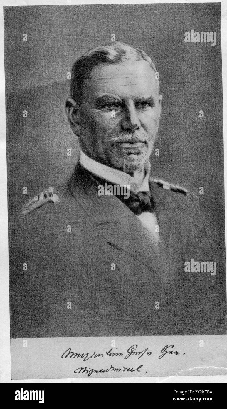 Spee, Maximilian von, 22.6.1861–8.12.1914, deutscher Admiral, Zeichnung UM 1912, ADDITIONAL-RIGHTS-CLEARANCE-INFO-NOT-AVAILABLE Stockfoto