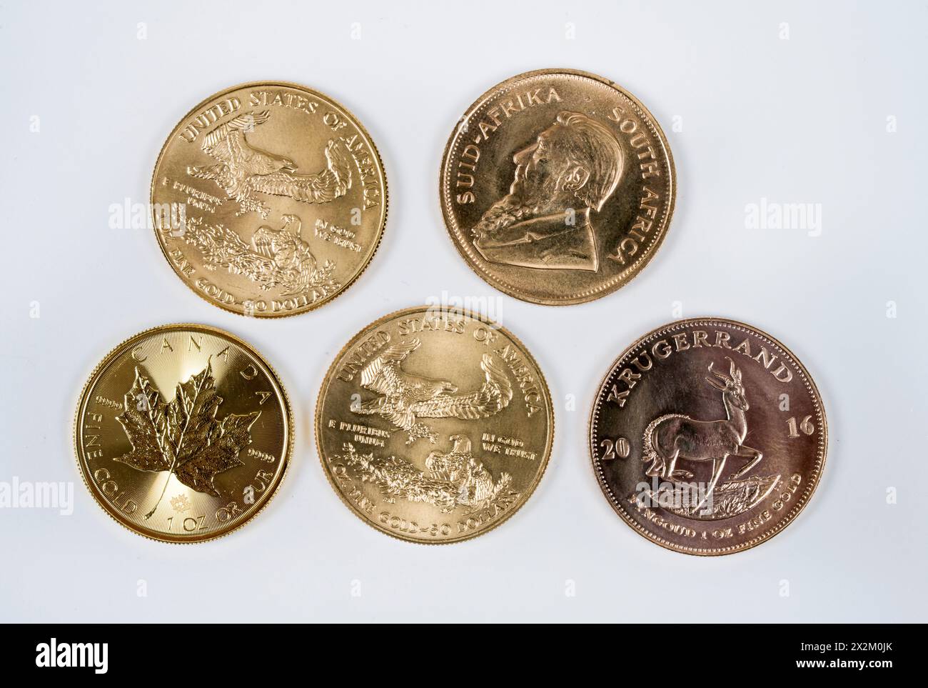 Diverse Goldmünzen, Symbolfoto Gold, Geldanlage Stockfoto