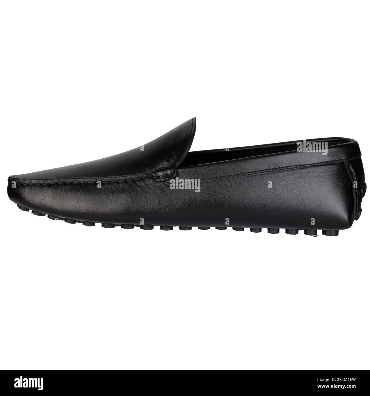 Klassische Schwarze Lederslipper Stockfoto