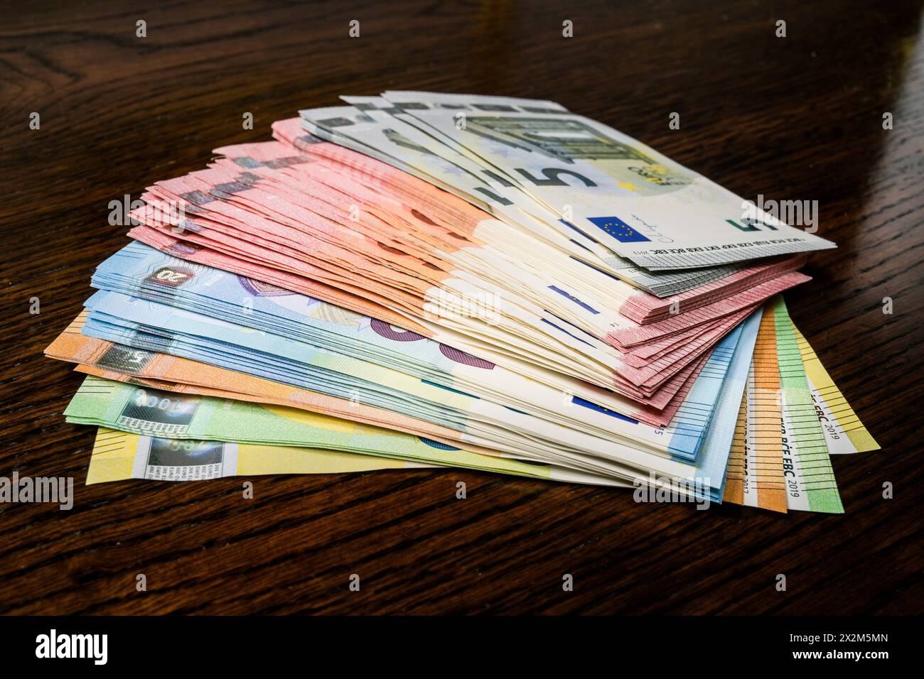 Geldfächer, Euroscheine, Symbolfoto, Geld, Reichtum Stockfoto
