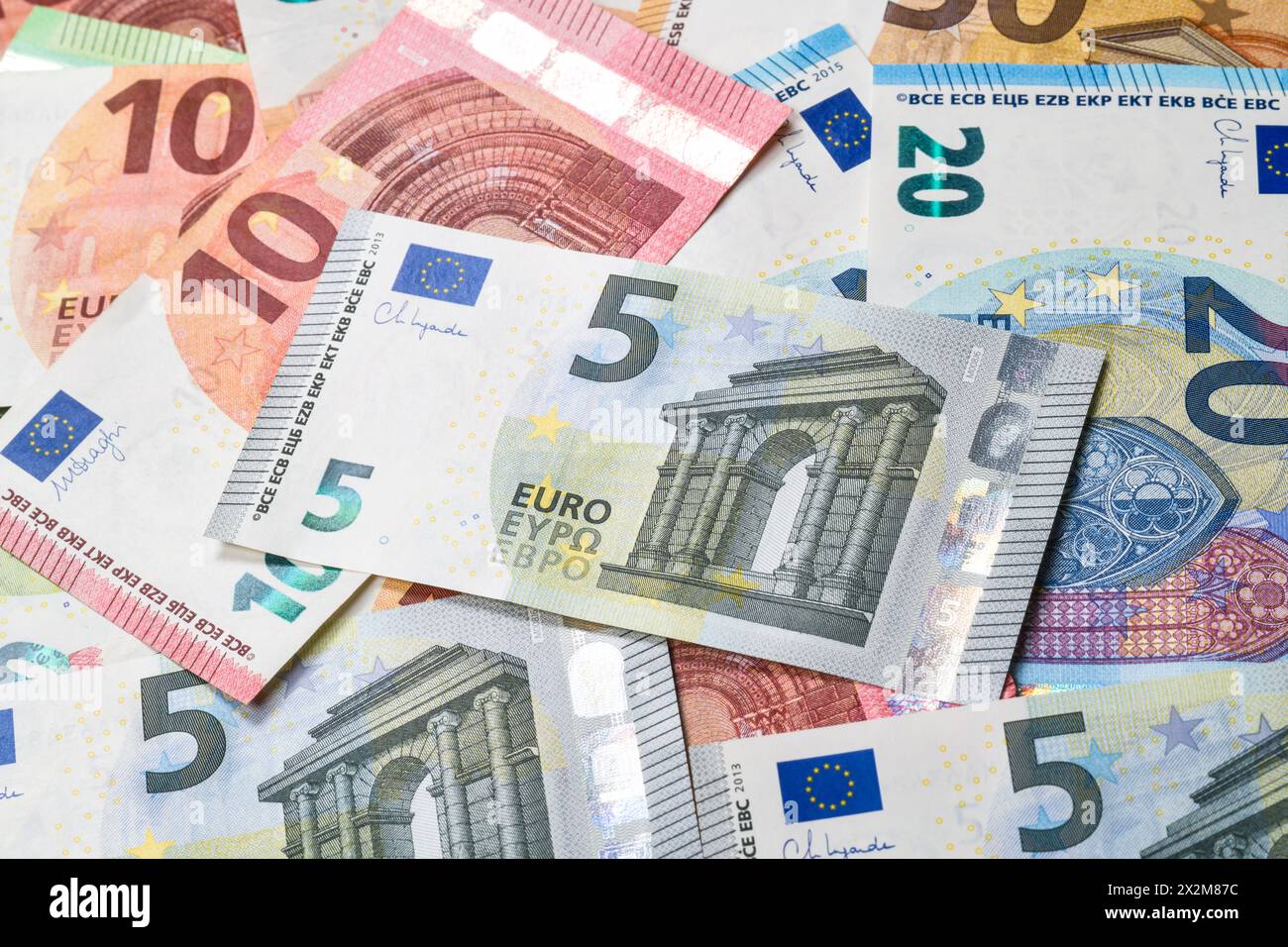 Geld, Euroscheine, Symbolfoto Geld, Reichtum, Konjunktur, Gehalt Stockfoto