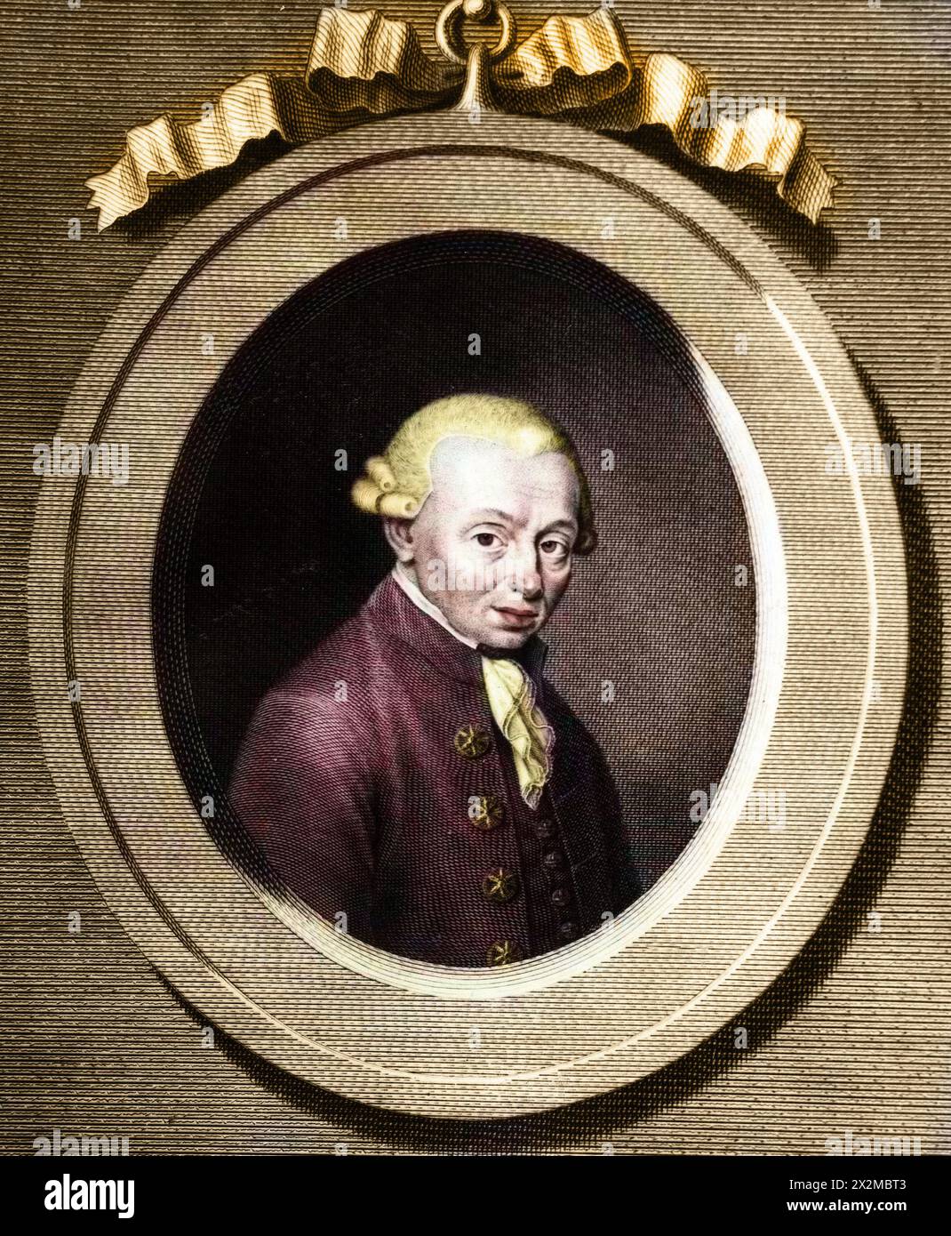 Portrait von Immanuel Kant 1724-1804 - Portrait de (Immanuel) Emmanuel Kant ( 1724–1804) Philosoph Allemand. Stockfoto