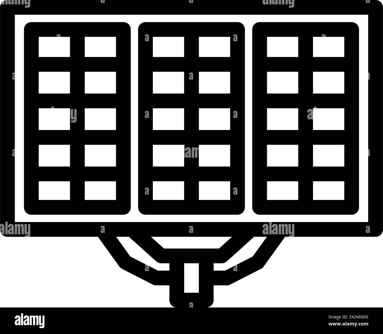 Array-Solarmodul-Linie-Symbol-Vektorillustration Stock Vektor