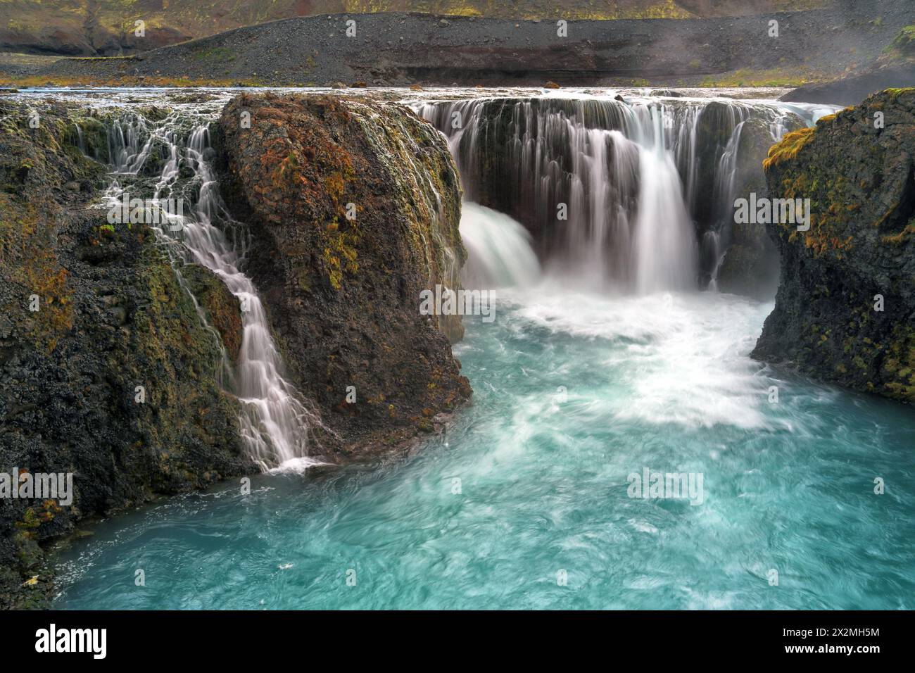 Geographie / Reise, Island, Sudurland, Fjallabaksleid nyrdri 208, Sigoeldufoss, UPLANDS, ADDITIONAL-RIGHTS-CLEARANCE-INFO-NOT-AVAILABLE Stockfoto