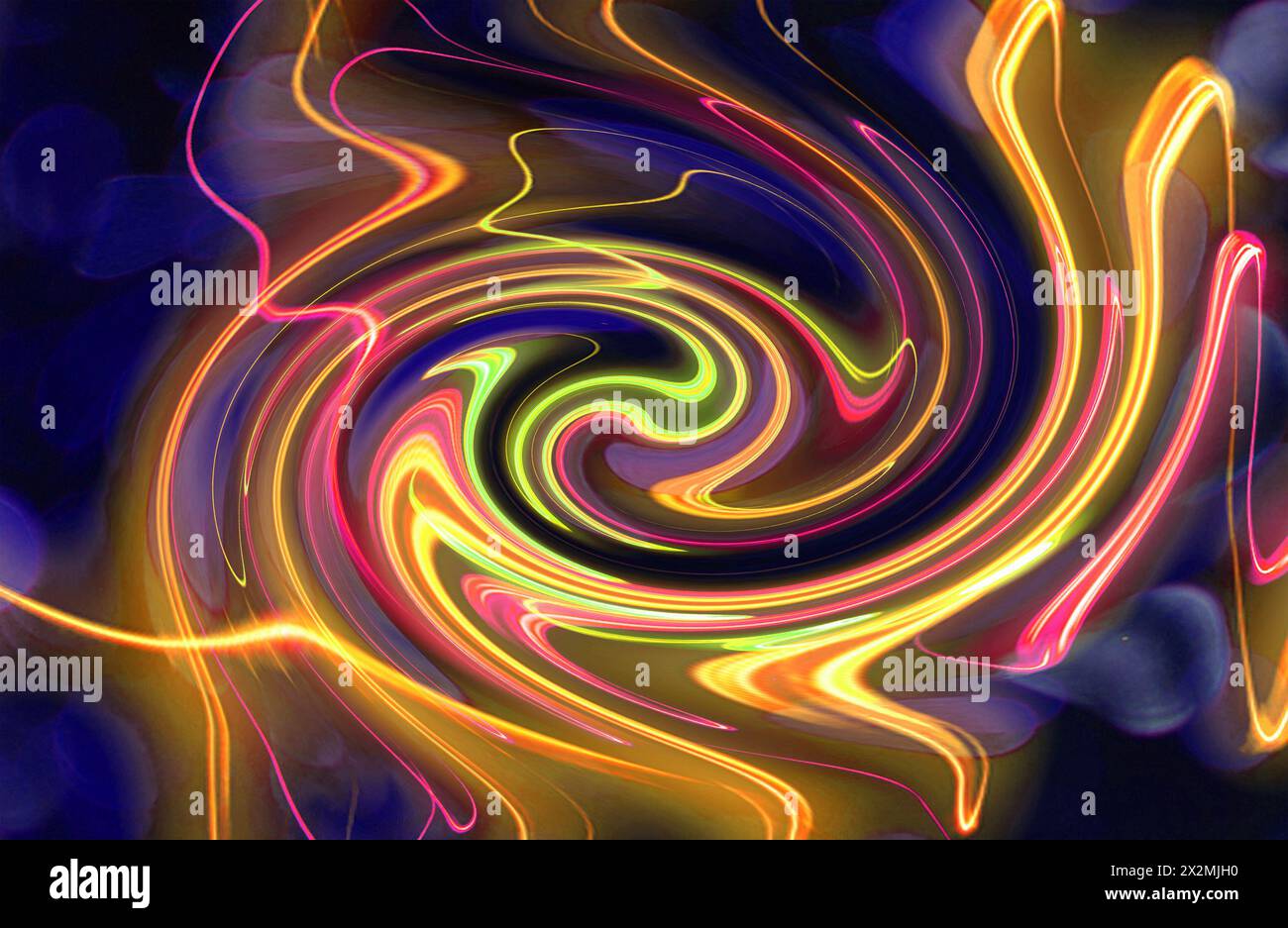 Abstrakte Farbtwirbel von den Lichtern auf dem dunklen Hintergrund Stockfoto