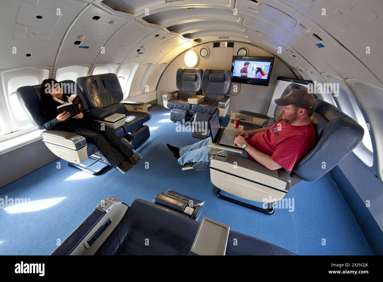 JUMBO-HOTEL IN EINER STILLGELEGTEN BOEING 747 IN STOCKHOLM Stockfoto