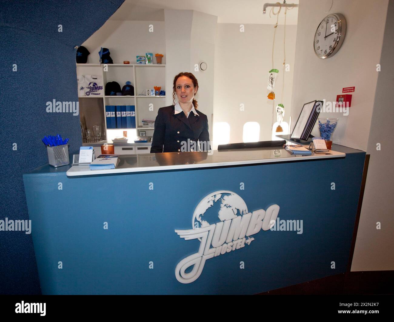 JUMBO-HOTEL IN EINER STILLGELEGTEN BOEING 747 IN STOCKHOLM Stockfoto