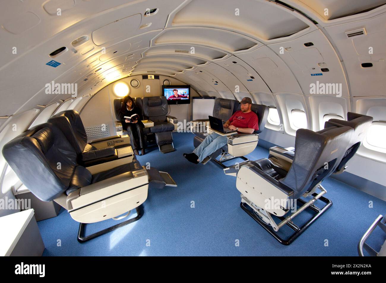 JUMBO-HOTEL IN EINER STILLGELEGTEN BOEING 747 IN STOCKHOLM Stockfoto