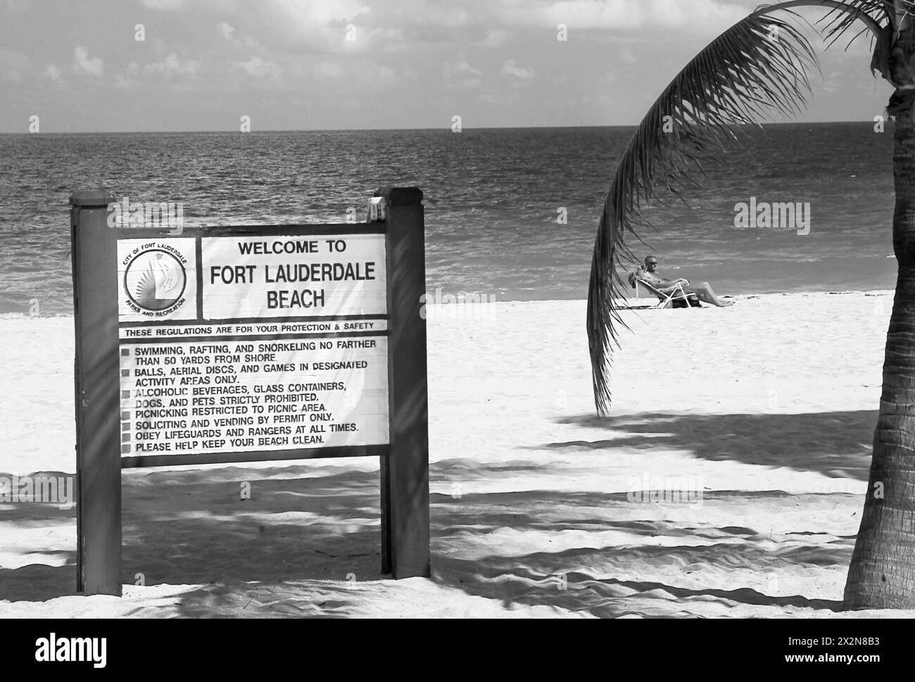 Willkommen im Fort Lauderdale Schild Florida USA - Reise, Tourismus Stockfoto