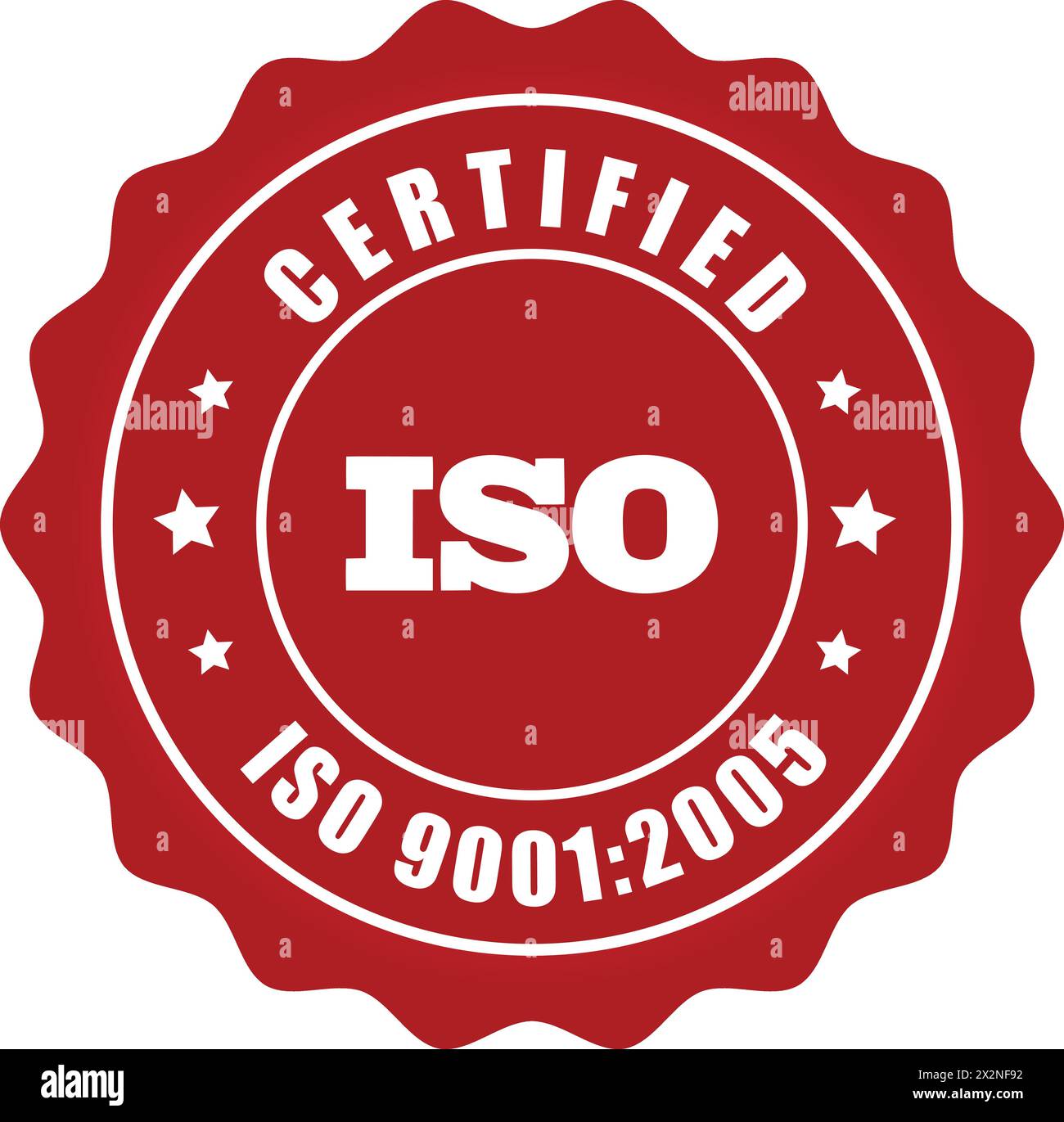 ISO-Dichtung, ISO-Stempel, zertifiziertes Firmenzertifikat, ISO 9001:2005 Blauer Vektor, Qualitätszertifikat Stock Vektor