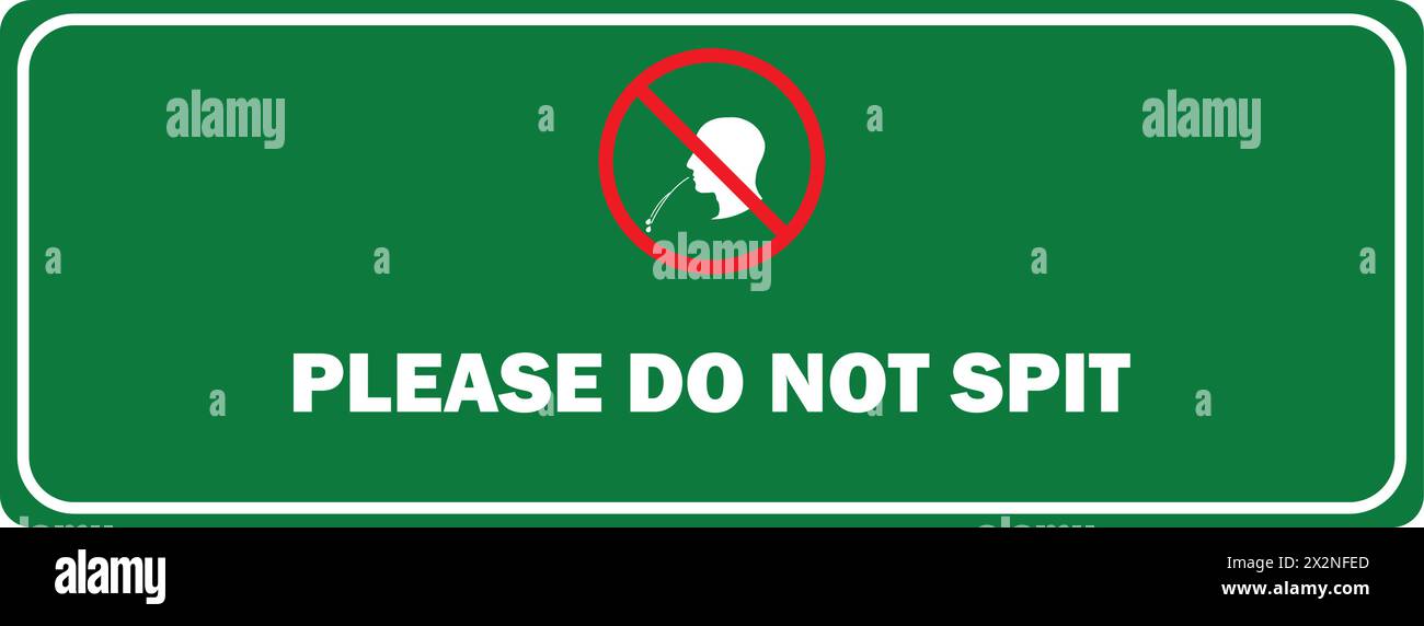 Kein Spucken Symbol Board Vektor | kein Spucken Zeichen | Do not Spit here Green Board Stock Vektor