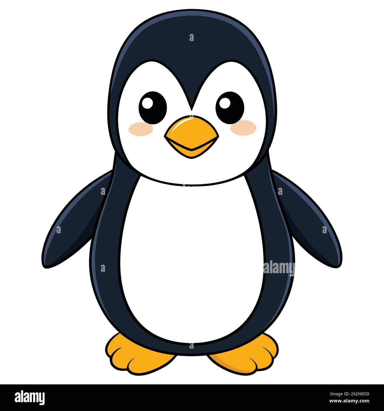 Wackelige Wärme: Niedlicher Pinguin mit Ohrmuscheln, perfekt für Kinder Bücher Karten Einladungen Logos Webdesign T-Shirts Grußkarten Schreibwaren Stock Vektor