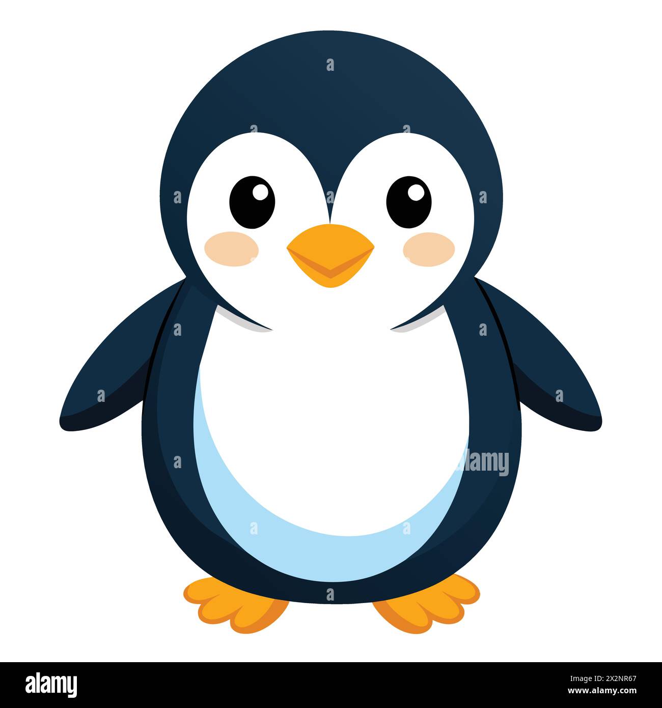 Wackelige Wärme: Niedlicher Pinguin mit Ohrmuscheln, perfekt für Kinder Bücher Karten Einladungen Logos Webdesign T-Shirts Grußkarten Schreibwaren Stock Vektor