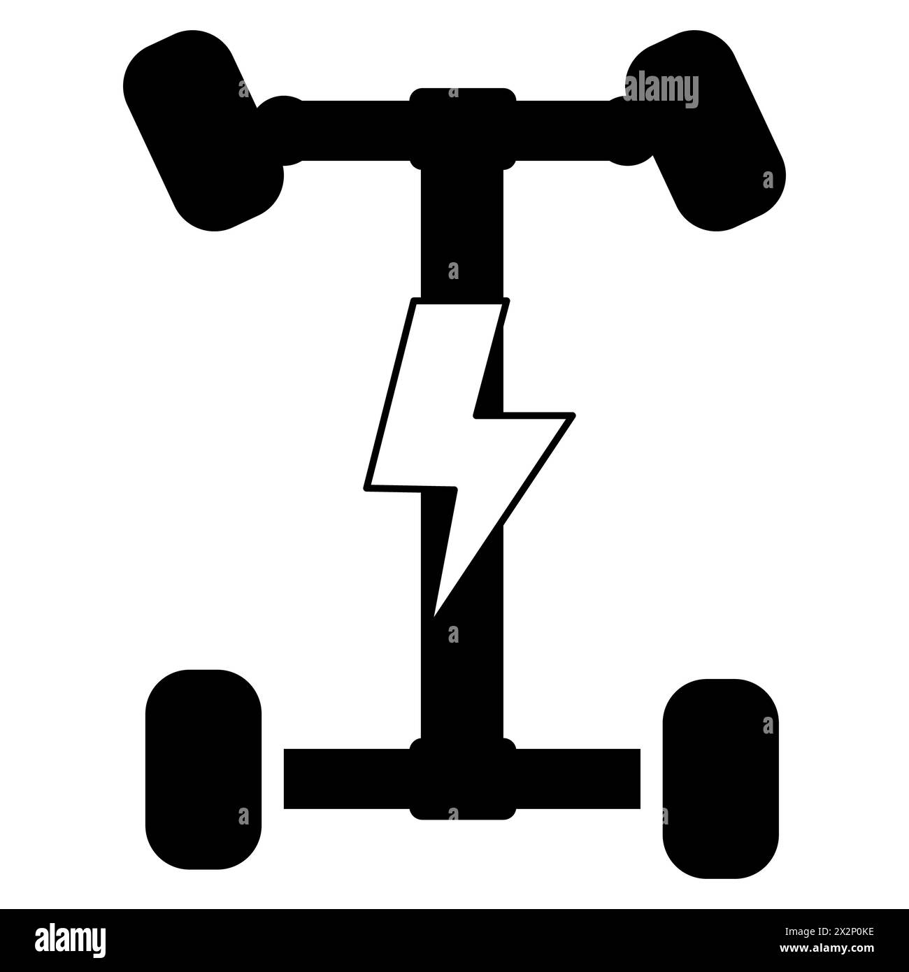 Symbol für Fahrgestell für Elektrofahrzeuge. Piktogramm für EV-Plattform. Flacher STYLE. Stockfoto