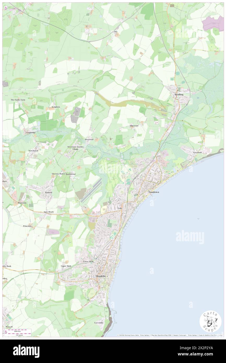 Shanklin & Sandown Golf Club, Isle of Wight, GB, Vereinigtes Königreich, England, n 50 39' 34'', S 1 10' 19'', Karte, Cartascapes Map, veröffentlicht 2024. Erkunden Sie Cartascapes, eine Karte, die die vielfältigen Landschaften, Kulturen und Ökosysteme der Erde enthüllt. Reisen Sie durch Zeit und Raum und entdecken Sie die Verflechtungen der Vergangenheit, Gegenwart und Zukunft unseres Planeten. Stockfoto