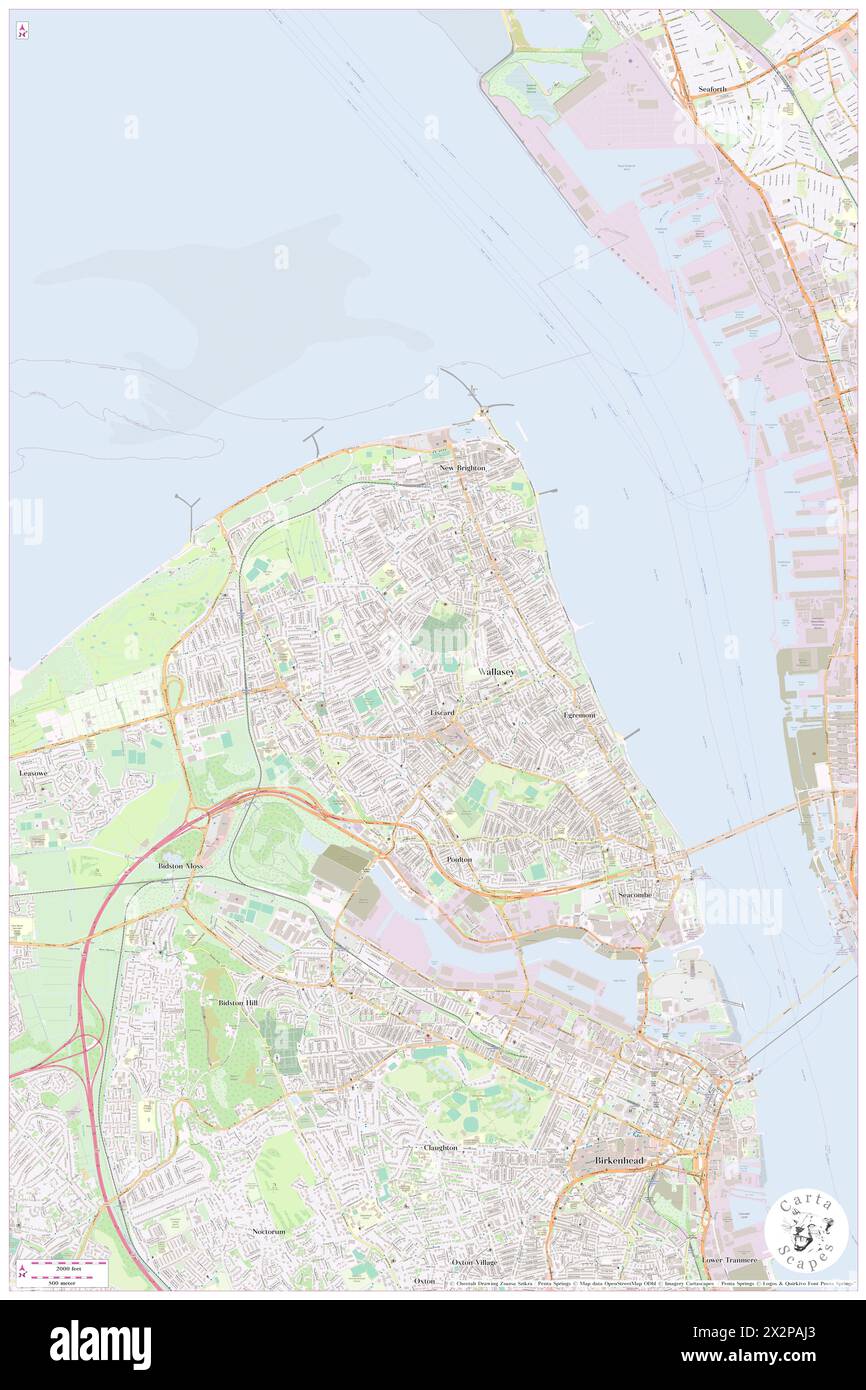 Wallasey Mediumwave Transmitter, Metropolitan Borough of Wirral, GB, Vereinigtes Königreich, England, N 53 25' 32'', S 3 2' 48'', Karte, Cartascapes Map, veröffentlicht 2024. Erkunden Sie Cartascapes, eine Karte, die die vielfältigen Landschaften, Kulturen und Ökosysteme der Erde enthüllt. Reisen Sie durch Zeit und Raum und entdecken Sie die Verflechtungen der Vergangenheit, Gegenwart und Zukunft unseres Planeten. Stockfoto