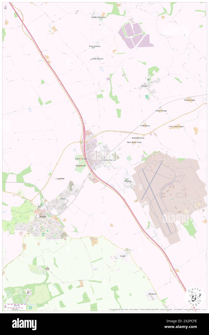 Leeming Bar, North Yorkshire, GB, Vereinigtes Königreich, England, n 54 18' 19'', S 1 33' 39'', Karte, Cartascapes Map, veröffentlicht 2024. Erkunden Sie Cartascapes, eine Karte, die die vielfältigen Landschaften, Kulturen und Ökosysteme der Erde enthüllt. Reisen Sie durch Zeit und Raum und entdecken Sie die Verflechtungen der Vergangenheit, Gegenwart und Zukunft unseres Planeten. Stockfoto