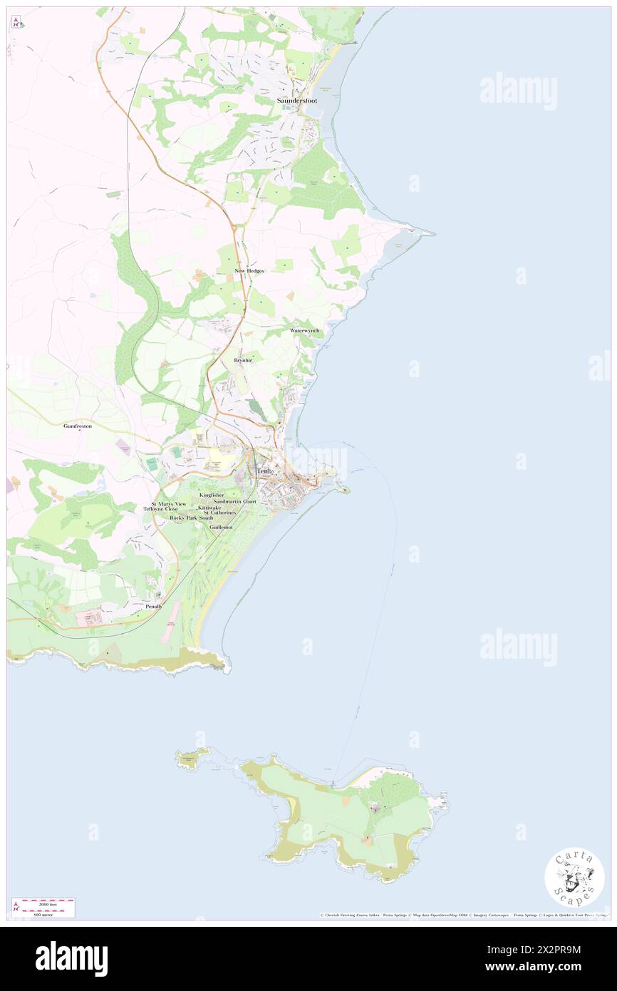 Tenby Breakwater, Pembrokeshire, GB, Vereinigtes Königreich, Wales, n 51 40' 24'', S 4 41' 52'', Karte, Cartascapes Map, veröffentlicht 2024. Erkunden Sie Cartascapes, eine Karte, die die vielfältigen Landschaften, Kulturen und Ökosysteme der Erde enthüllt. Reisen Sie durch Zeit und Raum und entdecken Sie die Verflechtungen der Vergangenheit, Gegenwart und Zukunft unseres Planeten. Stockfoto