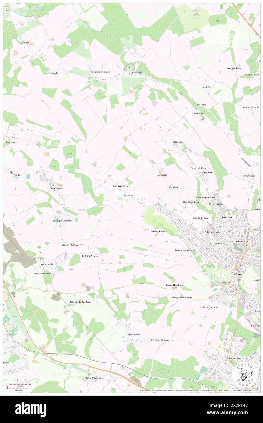 Chartridge, Buckinghamshire, GB, Vereinigtes Königreich, England, n 51 43' 29'', S 0 39' 10'', Karte, Cartascapes Map, veröffentlicht 2024. Erkunden Sie Cartascapes, eine Karte, die die vielfältigen Landschaften, Kulturen und Ökosysteme der Erde enthüllt. Reisen Sie durch Zeit und Raum und entdecken Sie die Verflechtungen der Vergangenheit, Gegenwart und Zukunft unseres Planeten. Stockfoto