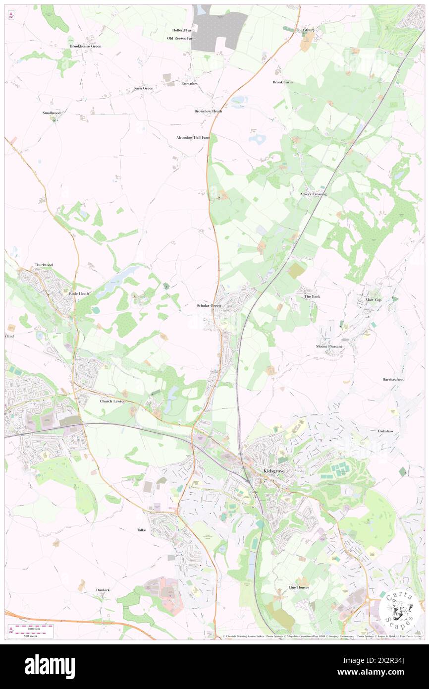 Scholar Green, Cheshire East, GB, Vereinigtes Königreich, England, n 53 6' 32'', S 2 15' 9'', Karte, Cartascapes Map, veröffentlicht 2024. Erkunden Sie Cartascapes, eine Karte, die die vielfältigen Landschaften, Kulturen und Ökosysteme der Erde enthüllt. Reisen Sie durch Zeit und Raum und entdecken Sie die Verflechtungen der Vergangenheit, Gegenwart und Zukunft unseres Planeten. Stockfoto