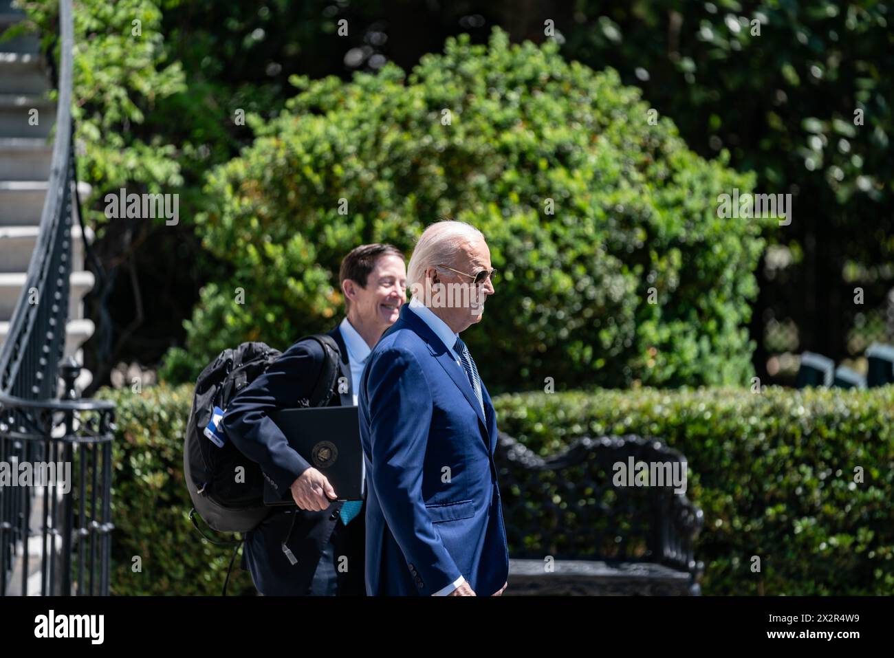 Am 22. April verlässt Washington DC-Präsident Joe Biden die Weißen, um nach Tampa, Florida, zu reisen Stockfoto