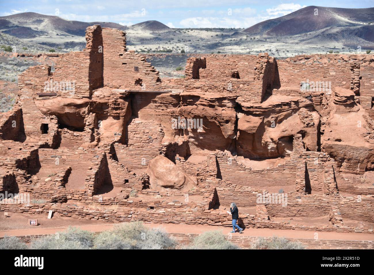 Flagstaff, AZ., USA, 5. Juni 2018. Wupatki Ruinen des Wupatki National Monument. Erbaut um 1040 bis 1100 n. Chr. von den Sinagua. Stockfoto