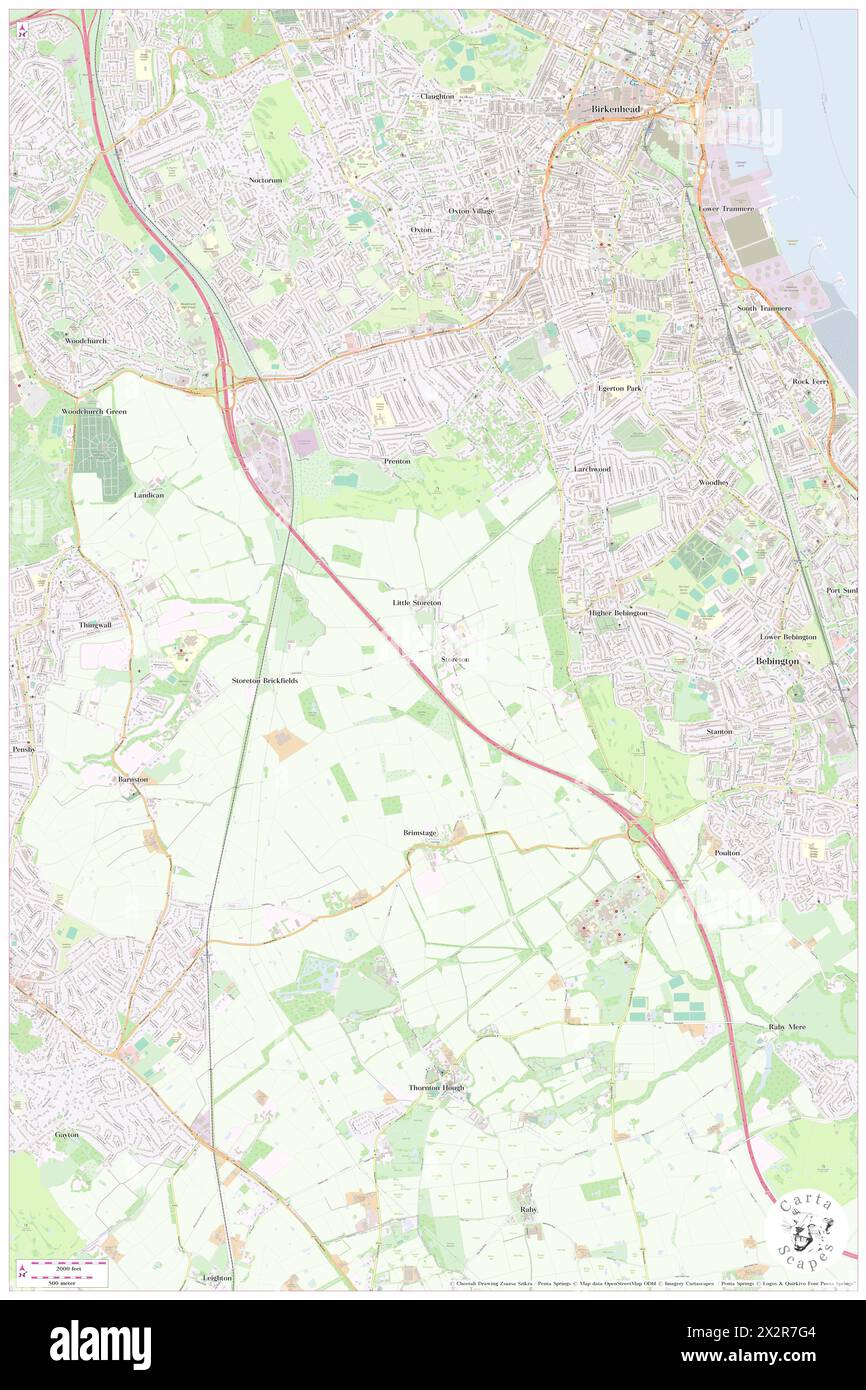 Storeton, Metropolitan Borough of Wirral, GB, Vereinigtes Königreich, England, N 53 21' 4''', S 3 2' 47'', Karte, Cartascapes Map, veröffentlicht 2024. Erkunden Sie Cartascapes, eine Karte, die die vielfältigen Landschaften, Kulturen und Ökosysteme der Erde enthüllt. Reisen Sie durch Zeit und Raum und entdecken Sie die Verflechtungen der Vergangenheit, Gegenwart und Zukunft unseres Planeten. Stockfoto