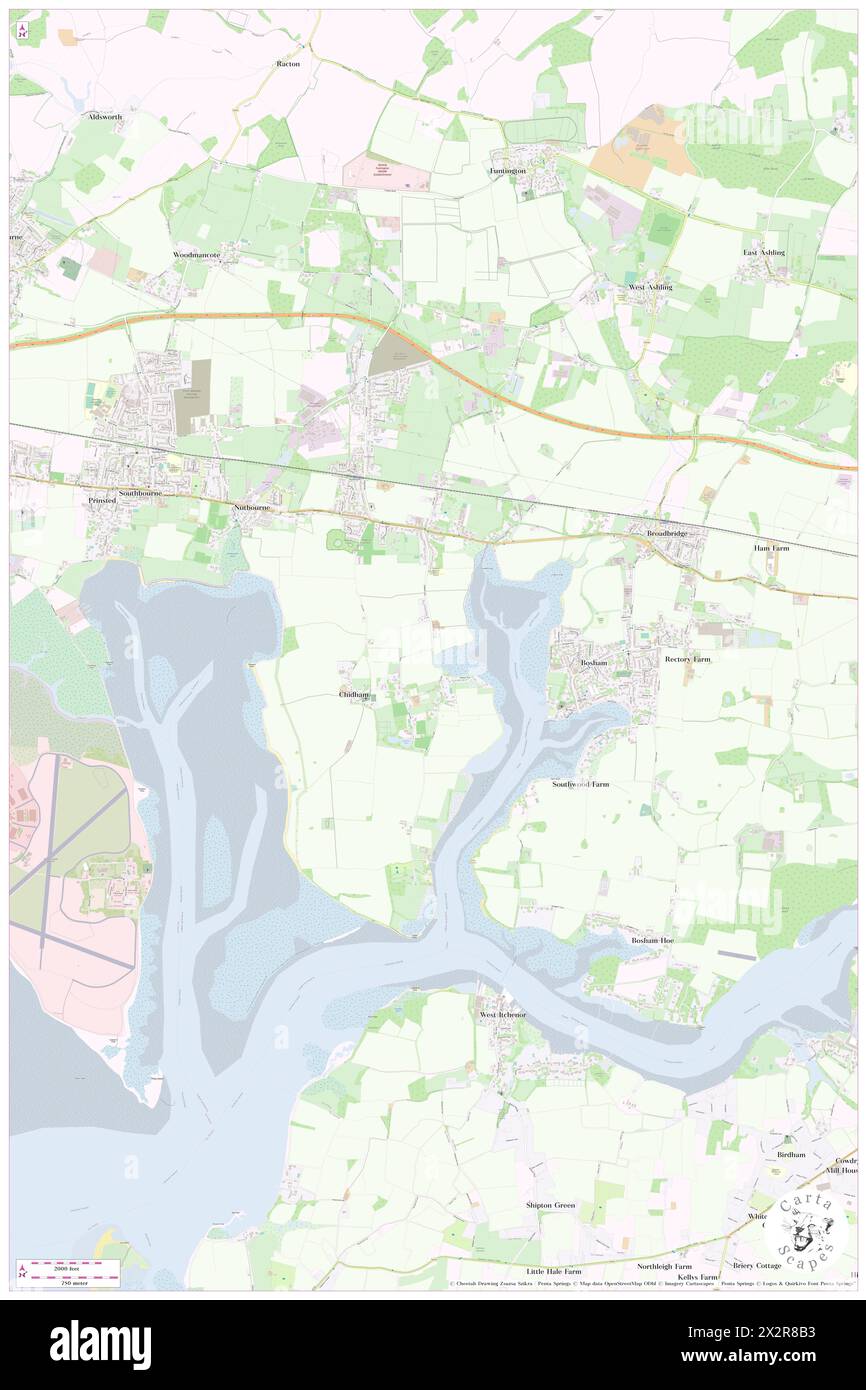 Chidham, West Sussex, GB, Vereinigtes Königreich, England, n 50 49' 59''', S 0 52' 28'', Karte, Cartascapes Map, veröffentlicht 2024. Erkunden Sie Cartascapes, eine Karte, die die vielfältigen Landschaften, Kulturen und Ökosysteme der Erde enthüllt. Reisen Sie durch Zeit und Raum und entdecken Sie die Verflechtungen der Vergangenheit, Gegenwart und Zukunft unseres Planeten. Stockfoto