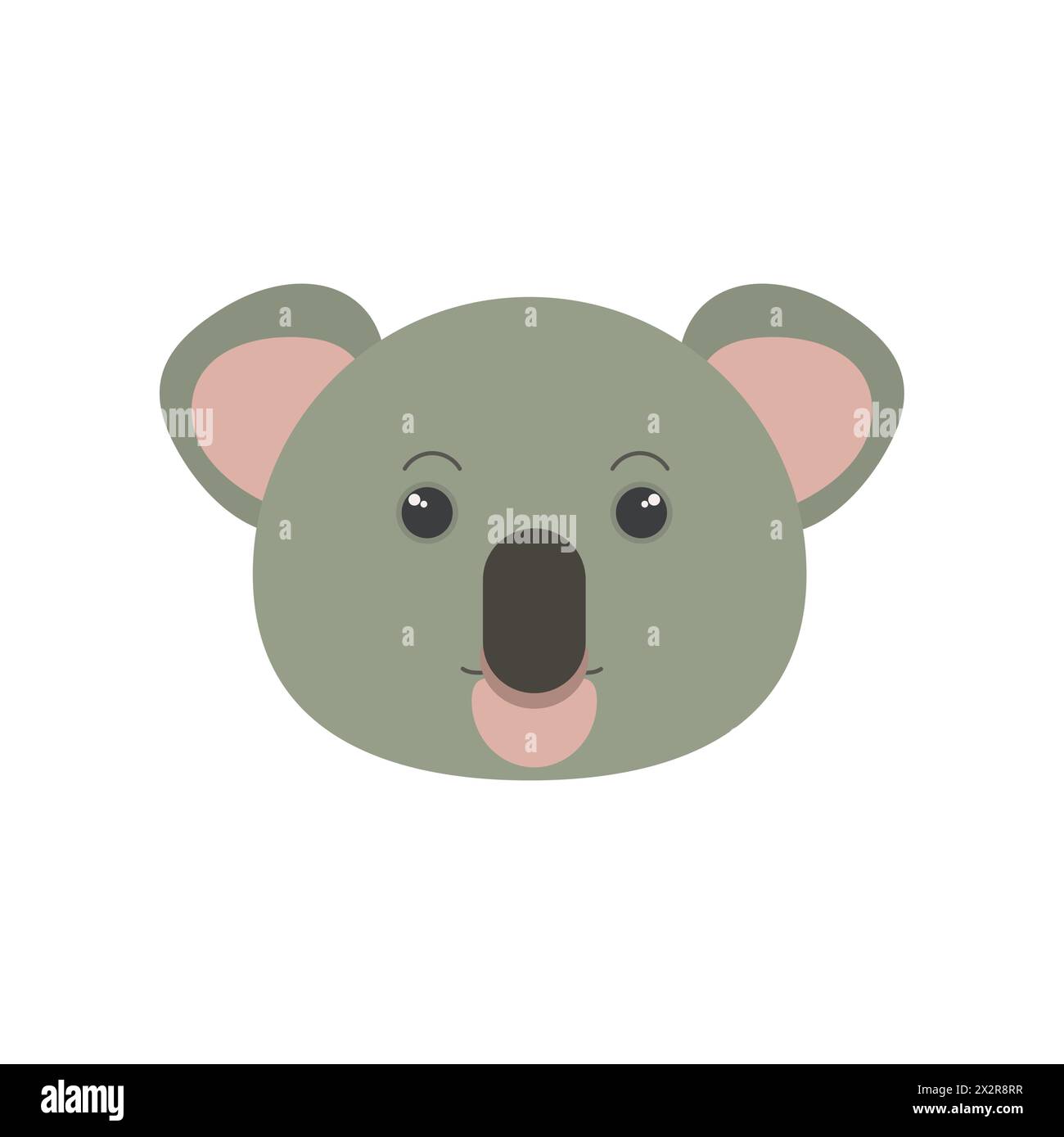 Niedliches Koala-Gesicht, Porträt der wilden australischen Wald Charakter Vektor Illustration Stock Vektor