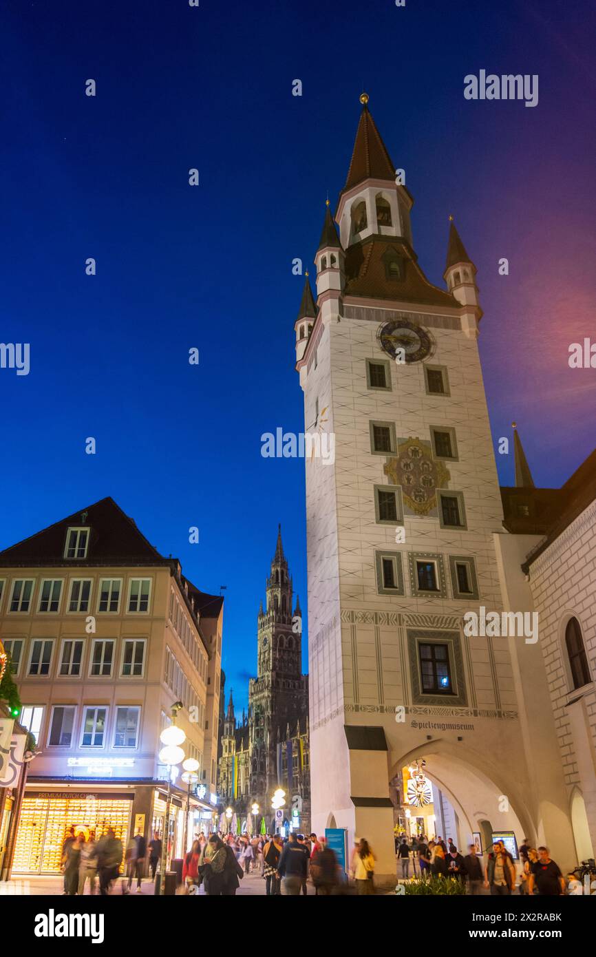 München, München: Altes Rathaus, Neues Rathaus (Rückseite) in Oberbayern, Oberbayern, Bayern, Bayern, Deutschland Stockfoto