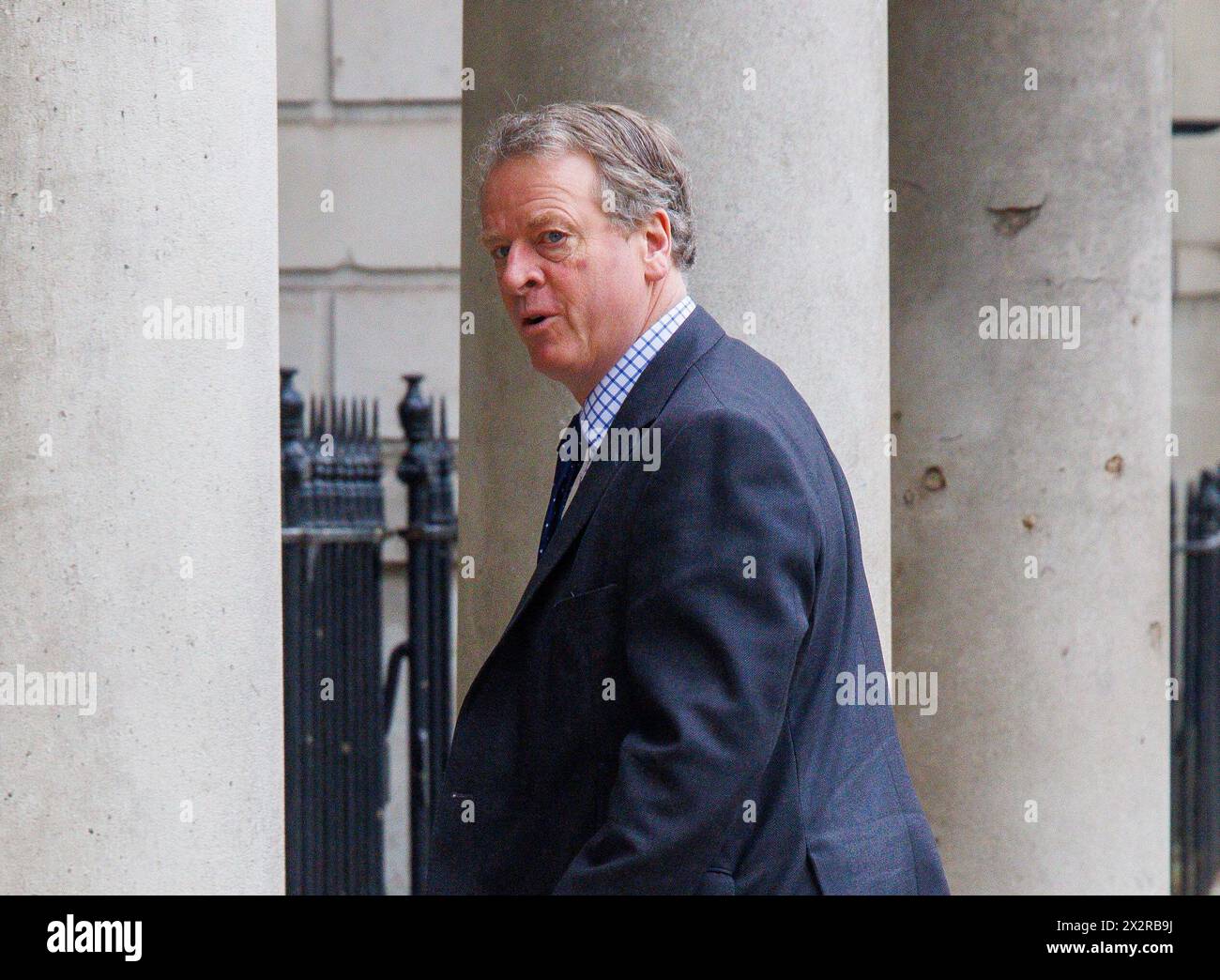 London, Großbritannien. April 2024. Alister Jack kommt im Büro Schottlands an. Staatssekretär für Schottland und Abgeordneter für Dumfries und Galloway. Quelle: Mark Thomas/Alamy Live News Stockfoto