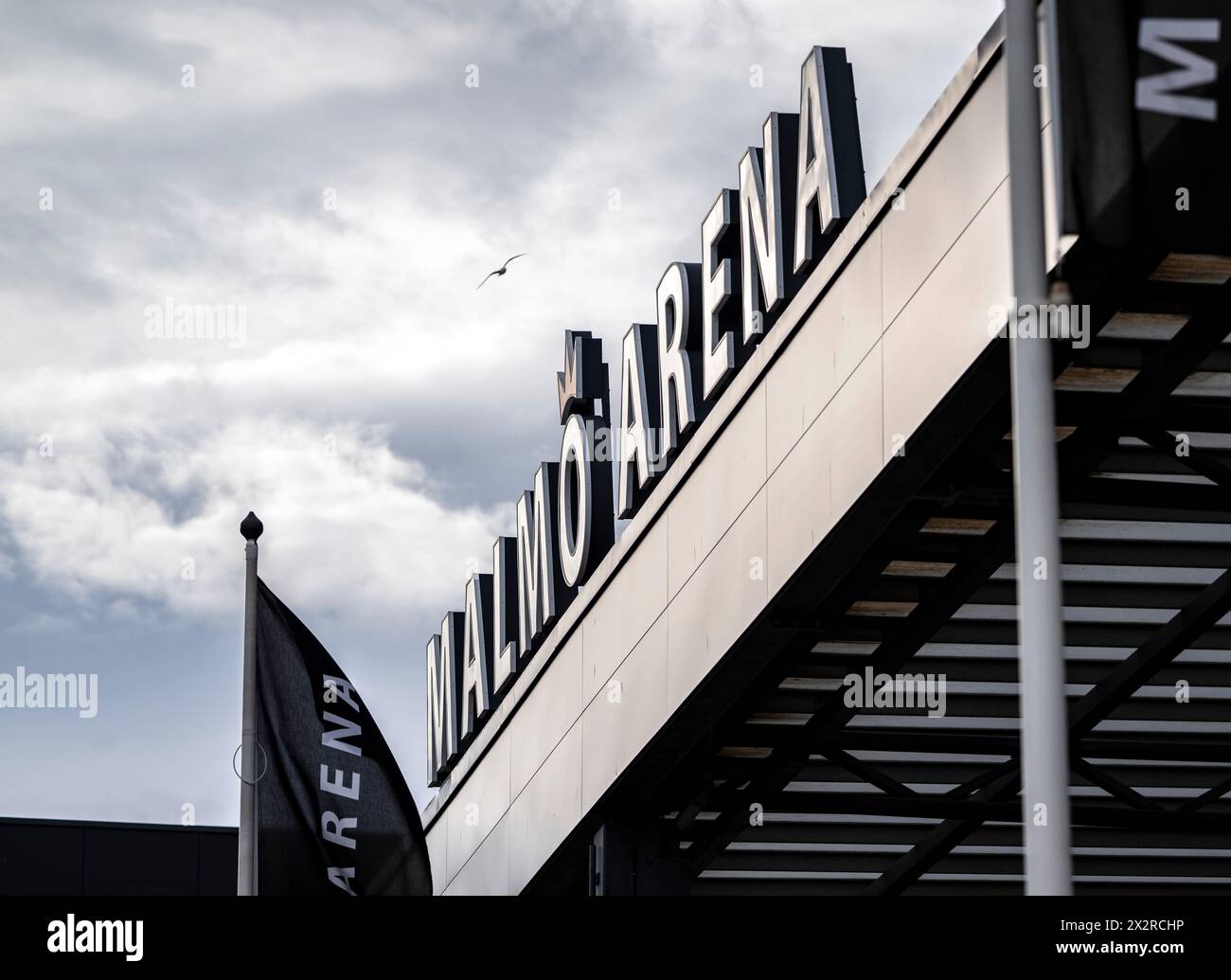 MALMÖ 2024-04-23der Haupteingang der Malmö Arena in Hyllie am 23. April 2024. Der Eurovision Song Contest (ESC) findet vom 4. Mai in der Malmö Arena statt Stockfoto