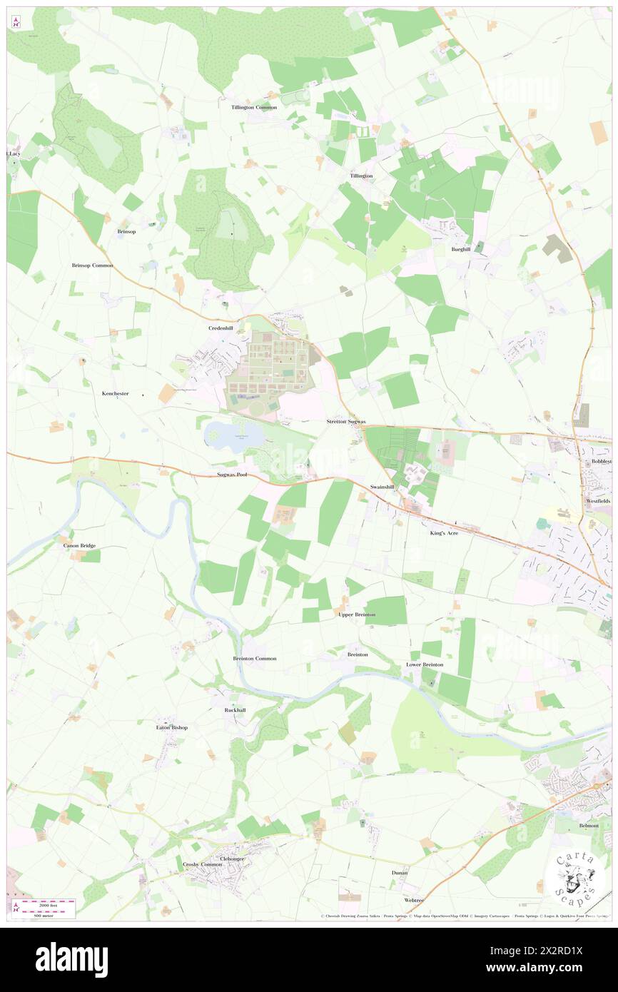 Stretton Sugwas, Herefordshire, GB, Vereinigtes Königreich, England, n 52 4' 41''', S 2 47' 9'', Karte, Cartascapes Map, veröffentlicht 2024. Erkunden Sie Cartascapes, eine Karte, die die vielfältigen Landschaften, Kulturen und Ökosysteme der Erde enthüllt. Reisen Sie durch Zeit und Raum und entdecken Sie die Verflechtungen der Vergangenheit, Gegenwart und Zukunft unseres Planeten. Stockfoto