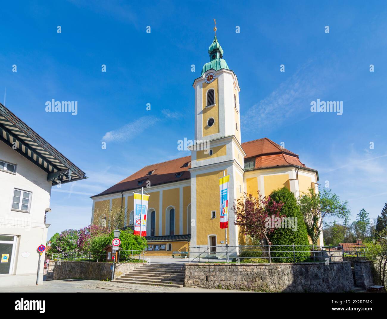 Miesbach: Kirche Mariä Himmelfahrt in Oberbayern, Tegernsee Schliersee, Oberbayern, Bayern, Bayern, Deutschland Stockfoto
