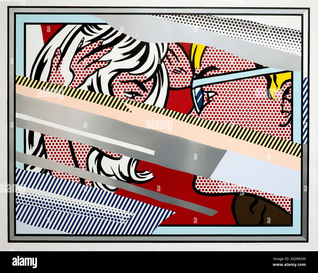 Andy Warhol Lithographie Reflexionen über eine Unterhaltung 1990 Stockfoto