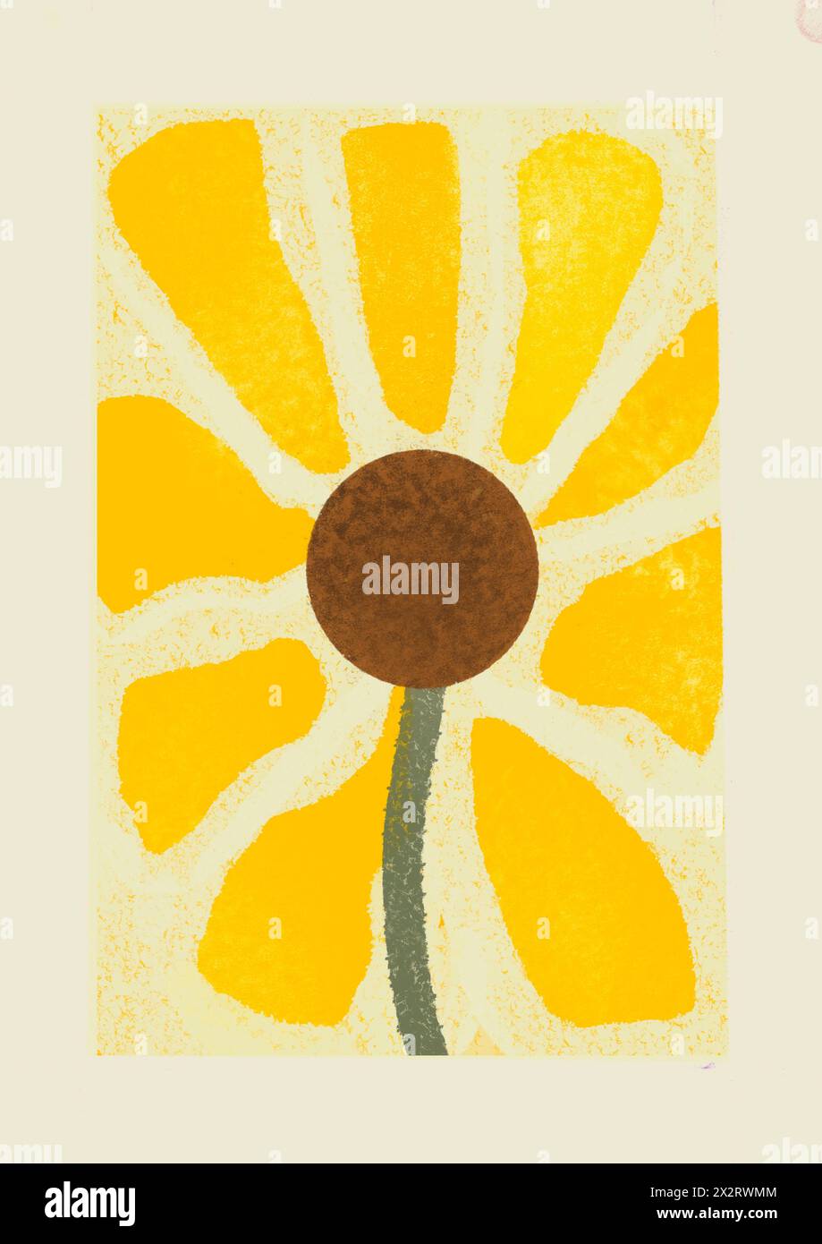 Abstrakte Blume auf gelbem Hintergrund Stockfoto