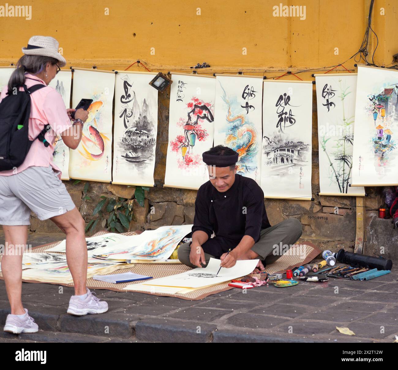 Straßenszene, Straßenkünstler, Hoi an, Vietnam, Stockfoto