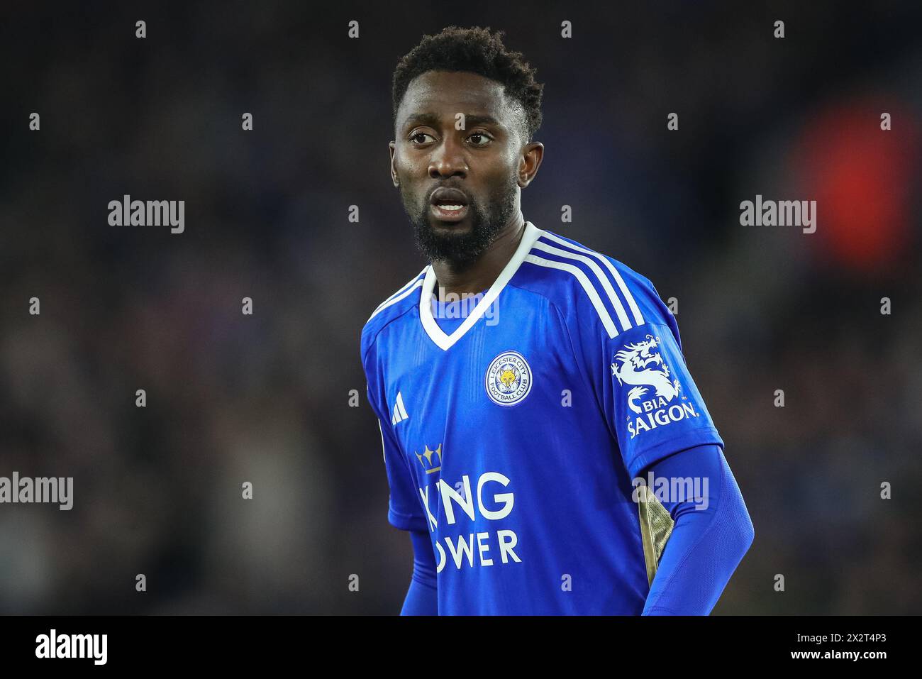 Wilfred Ndidi von Leicester City während des Sky Bet Championship Matches Leicester City gegen Southampton im King Power Stadium, Leicester, Großbritannien, 23. April 2024 (Foto: Gareth Evans/News Images) Stockfoto