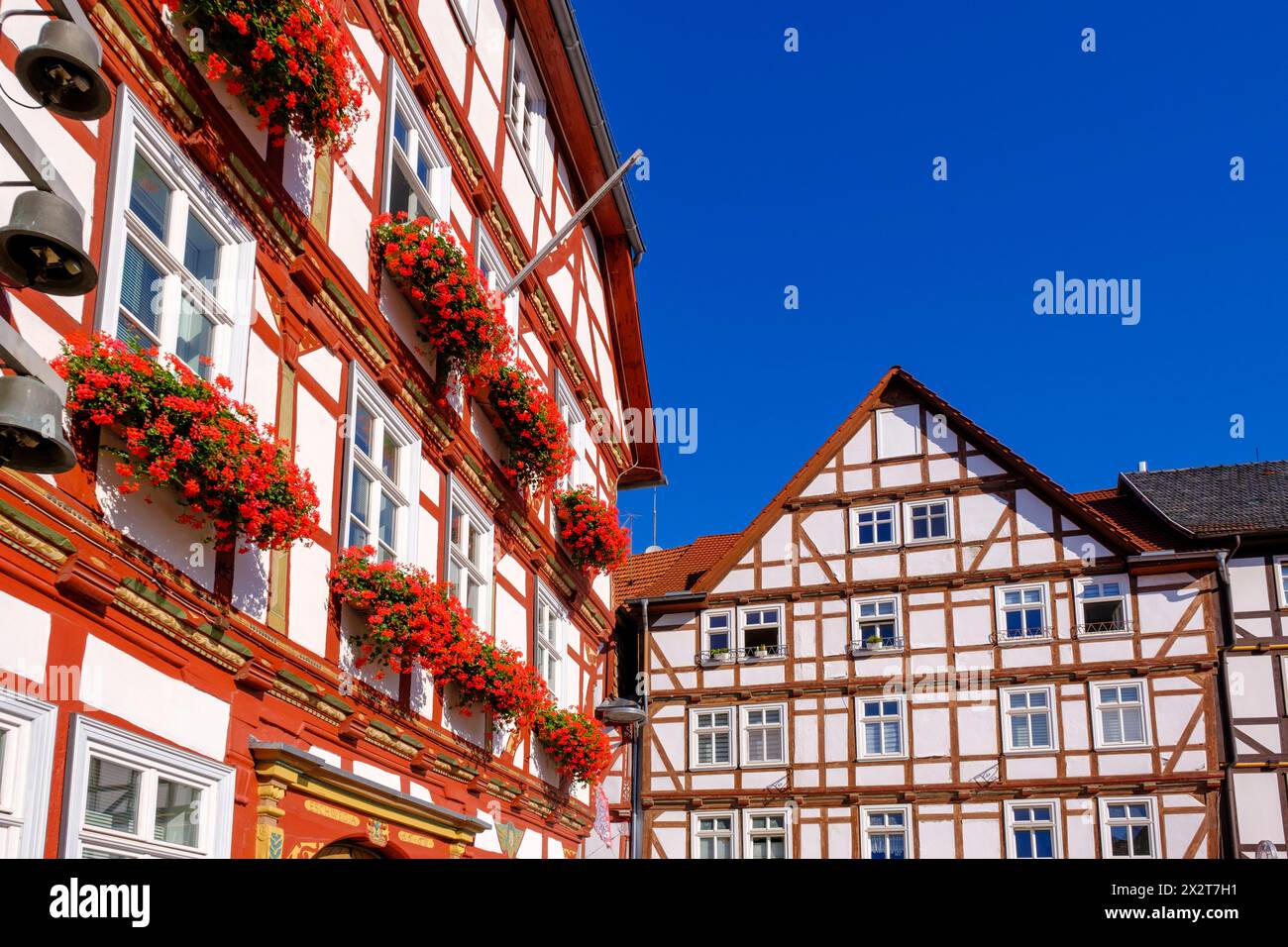 Deutschland, Hessen, Eschwege, historische Fachwerkhäuser Stockfoto