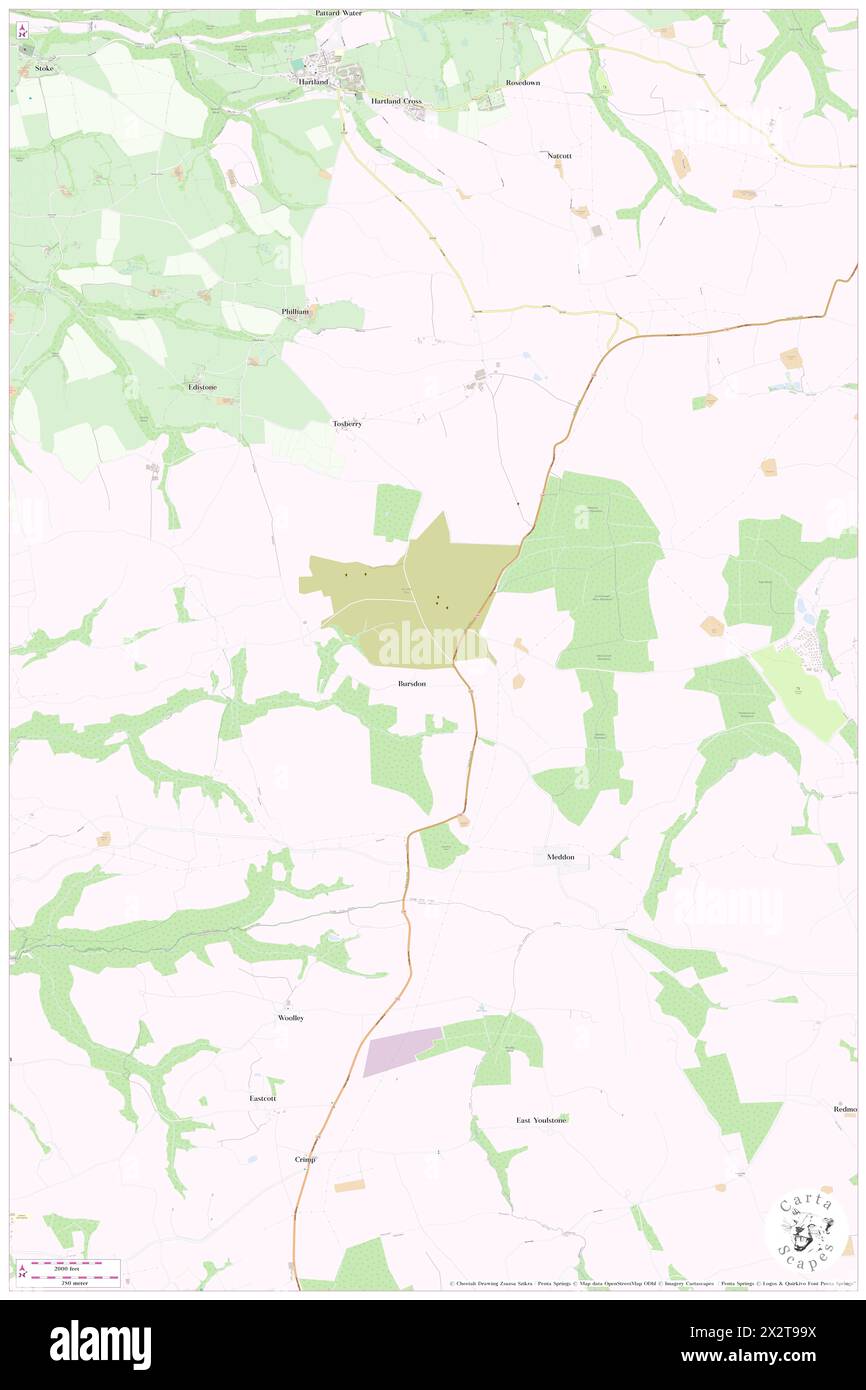 Bursdon Moor, Devon, GB, Vereinigtes Königreich, England, n 50 57' 0'', S 4 28' 4'', Karte, Cartascapes Map, veröffentlicht 2024. Erkunden Sie Cartascapes, eine Karte, die die vielfältigen Landschaften, Kulturen und Ökosysteme der Erde enthüllt. Reisen Sie durch Zeit und Raum und entdecken Sie die Verflechtungen der Vergangenheit, Gegenwart und Zukunft unseres Planeten. Stockfoto