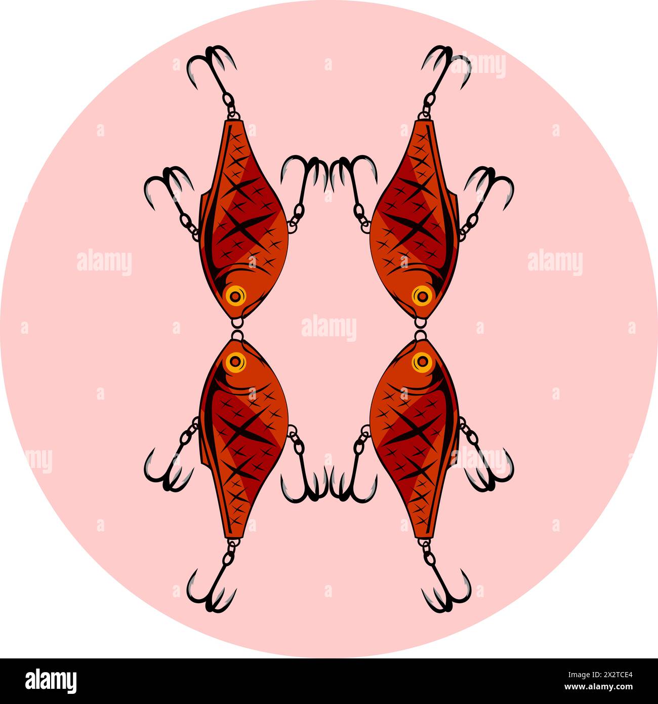 Symbol für Angelköder. Vektor-Illustration eines Angelköders zum Angeln. Stock Vektor