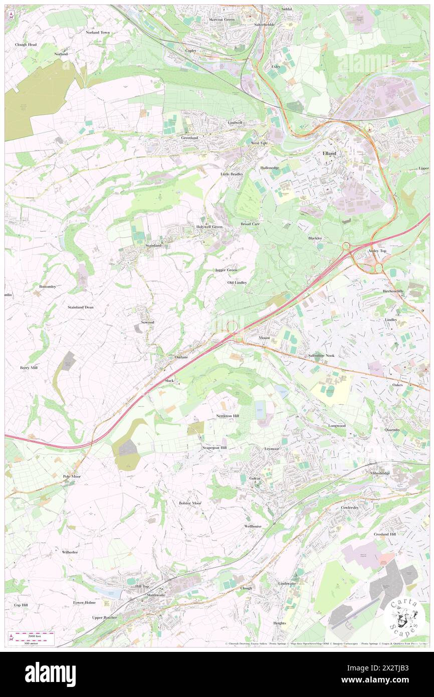 Old Lindley Moor, Calderdale, GB, Vereinigtes Königreich, England, n 53 39' 40'', S 1 51' 53'', Karte, Cartascapes Map, veröffentlicht 2024. Erkunden Sie Cartascapes, eine Karte, die die vielfältigen Landschaften, Kulturen und Ökosysteme der Erde enthüllt. Reisen Sie durch Zeit und Raum und entdecken Sie die Verflechtungen der Vergangenheit, Gegenwart und Zukunft unseres Planeten. Stockfoto