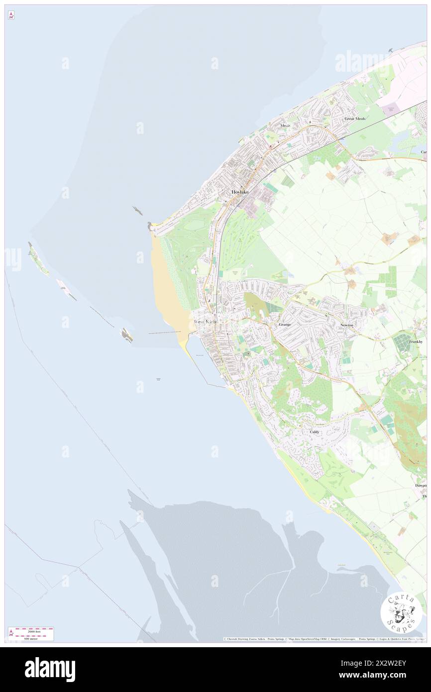 West Kirby, Metropolitan Borough of Wirral, GB, Vereinigtes Königreich, England, N 53 22' 22''', S 3 11' 3'', Karte, Cartascapes Map, veröffentlicht 2024. Erkunden Sie Cartascapes, eine Karte, die die vielfältigen Landschaften, Kulturen und Ökosysteme der Erde enthüllt. Reisen Sie durch Zeit und Raum und entdecken Sie die Verflechtungen der Vergangenheit, Gegenwart und Zukunft unseres Planeten. Stockfoto