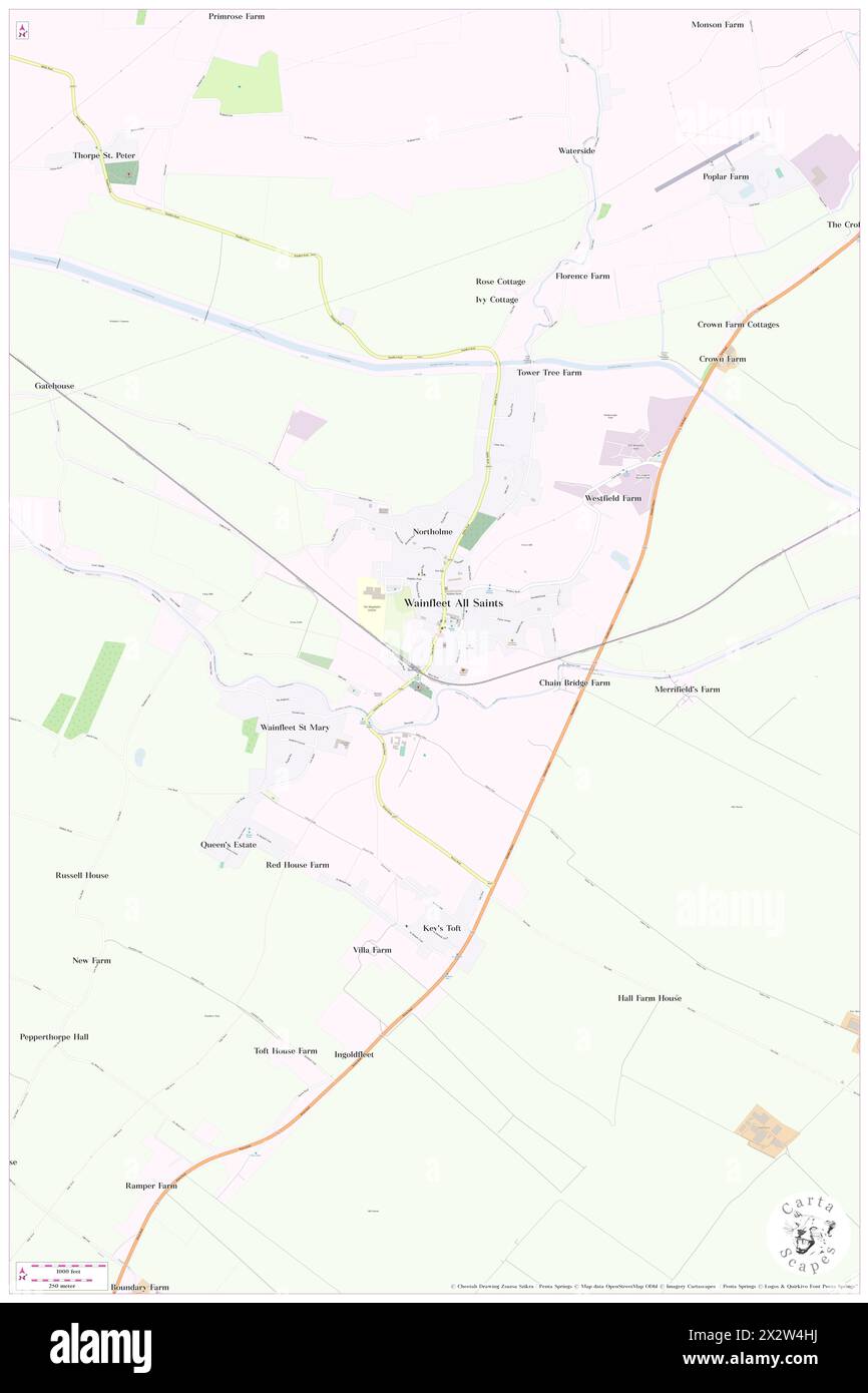 Wainfleet All Saints, Lincolnshire, GB, Großbritannien, England, n 53 6' 20'', N 0 14' 8'', Karte, Cartascapes Map, veröffentlicht 2024. Erkunden Sie Cartascapes, eine Karte, die die vielfältigen Landschaften, Kulturen und Ökosysteme der Erde enthüllt. Reisen Sie durch Zeit und Raum und entdecken Sie die Verflechtungen der Vergangenheit, Gegenwart und Zukunft unseres Planeten. Stockfoto