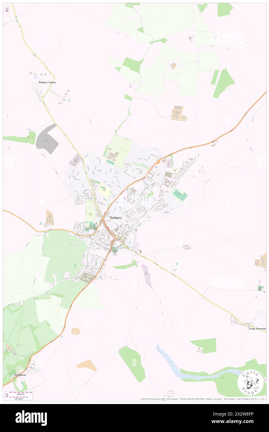 Tetbury, Gloucestershire, GB, Vereinigtes Königreich, England, n 51 38' 21'', S 2 9' 43'', Karte, Cartascapes Map, veröffentlicht 2024. Erkunden Sie Cartascapes, eine Karte, die die vielfältigen Landschaften, Kulturen und Ökosysteme der Erde enthüllt. Reisen Sie durch Zeit und Raum und entdecken Sie die Verflechtungen der Vergangenheit, Gegenwart und Zukunft unseres Planeten. Stockfoto