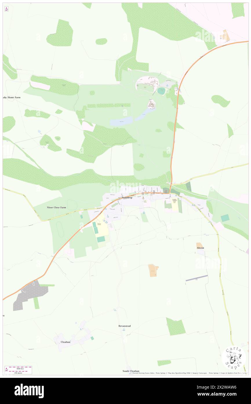 Staindrop, County Durham, GB, Vereinigtes Königreich, England, n 54 34' 51'', S 1 48' 25'', Karte, Cartascapes Map, veröffentlicht 2024. Erkunden Sie Cartascapes, eine Karte, die die vielfältigen Landschaften, Kulturen und Ökosysteme der Erde enthüllt. Reisen Sie durch Zeit und Raum und entdecken Sie die Verflechtungen der Vergangenheit, Gegenwart und Zukunft unseres Planeten. Stockfoto