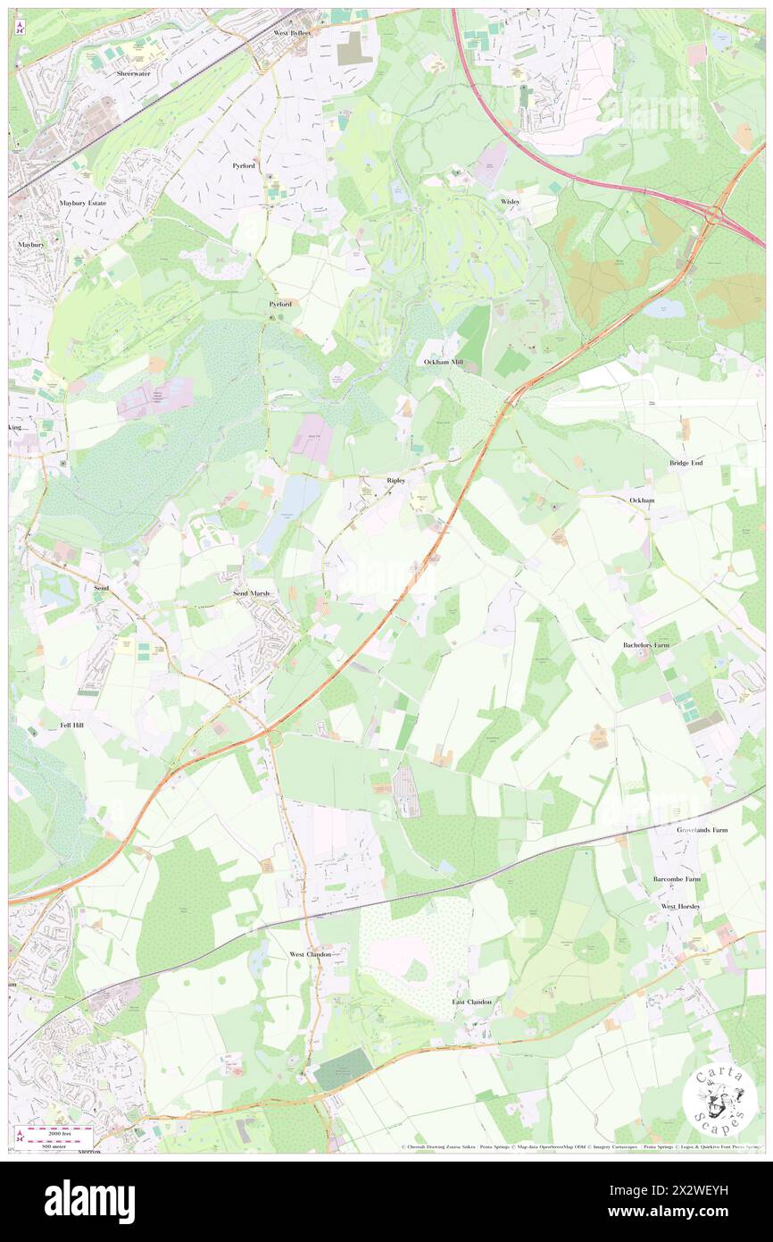 Ripley, Surrey, GB, Vereinigtes Königreich, England, n 51 17' 30'', S 0 29' 38'', Karte, Cartascapes Map, veröffentlicht 2024. Erkunden Sie Cartascapes, eine Karte, die die vielfältigen Landschaften, Kulturen und Ökosysteme der Erde enthüllt. Reisen Sie durch Zeit und Raum und entdecken Sie die Verflechtungen der Vergangenheit, Gegenwart und Zukunft unseres Planeten. Stockfoto