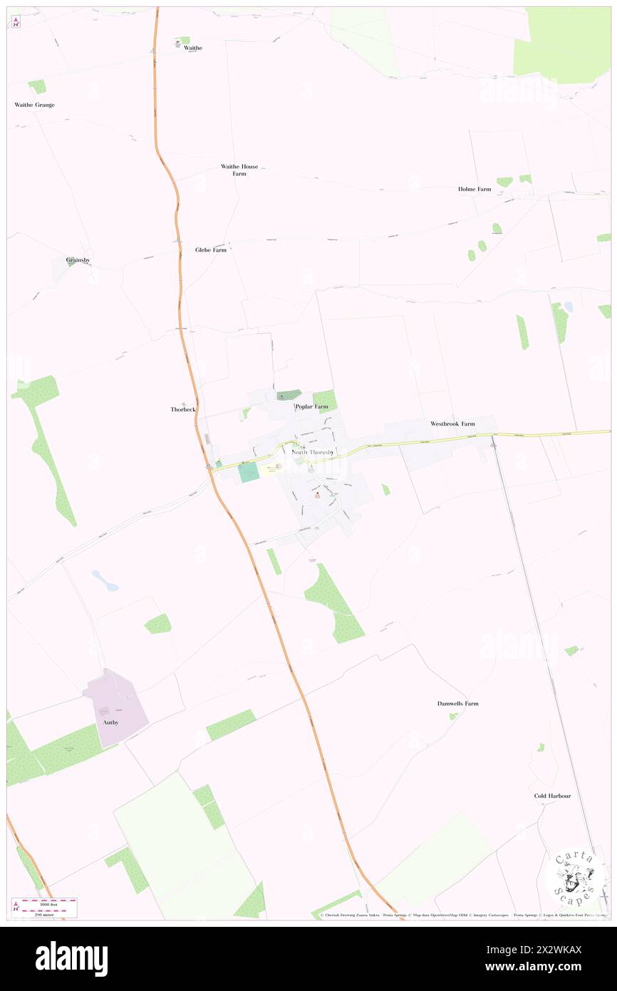 North Thoresby, Lincolnshire, GB, Vereinigtes Königreich, England, n 53 27' 59'', S 0 3' 20'', Karte, Cartascapes Map, veröffentlicht 2024. Erkunden Sie Cartascapes, eine Karte, die die vielfältigen Landschaften, Kulturen und Ökosysteme der Erde enthüllt. Reisen Sie durch Zeit und Raum und entdecken Sie die Verflechtungen der Vergangenheit, Gegenwart und Zukunft unseres Planeten. Stockfoto