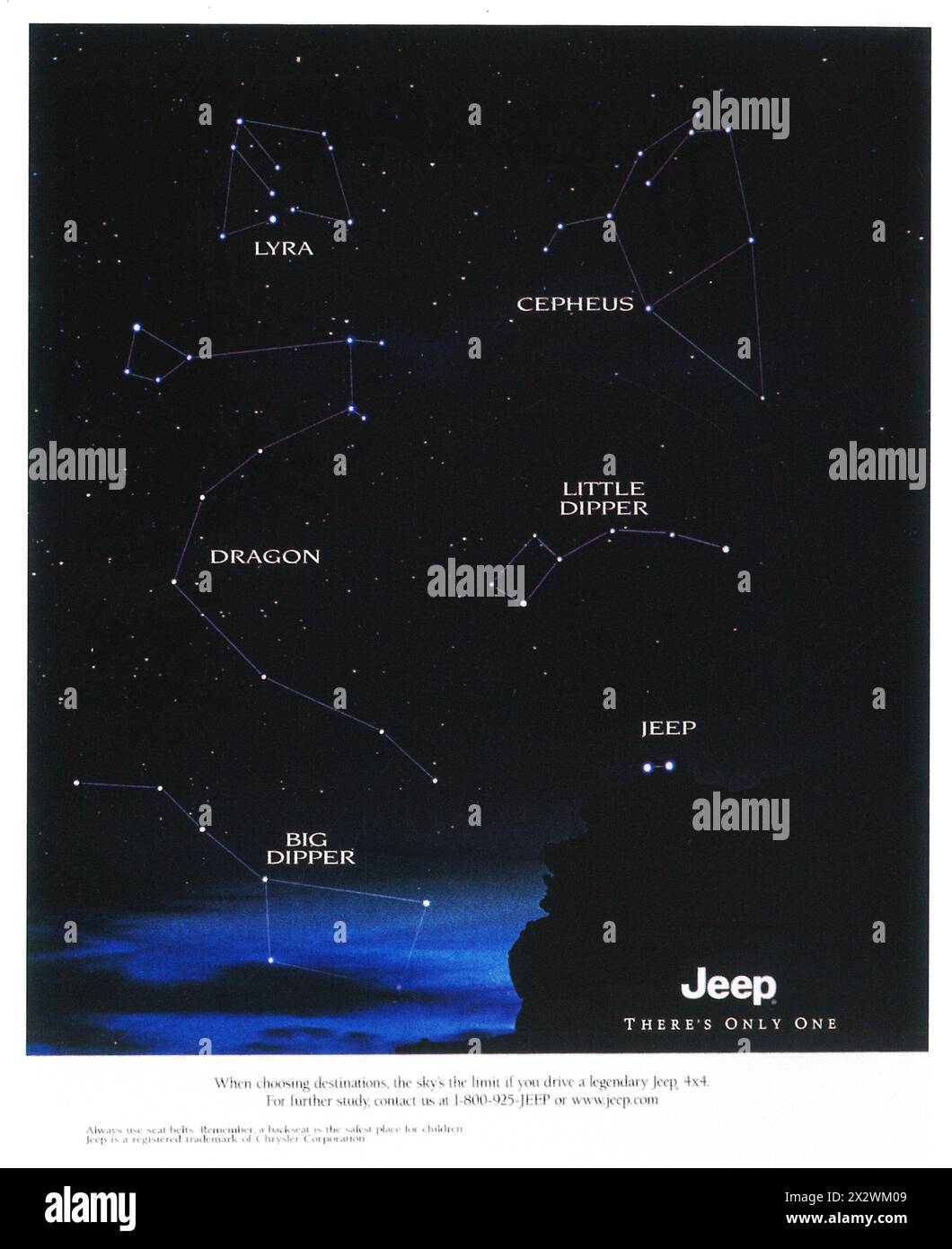 1998 Jeep-Werbung Stockfoto